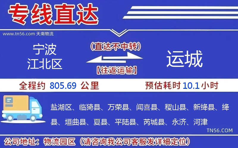 宁波江北区到运城物流公司