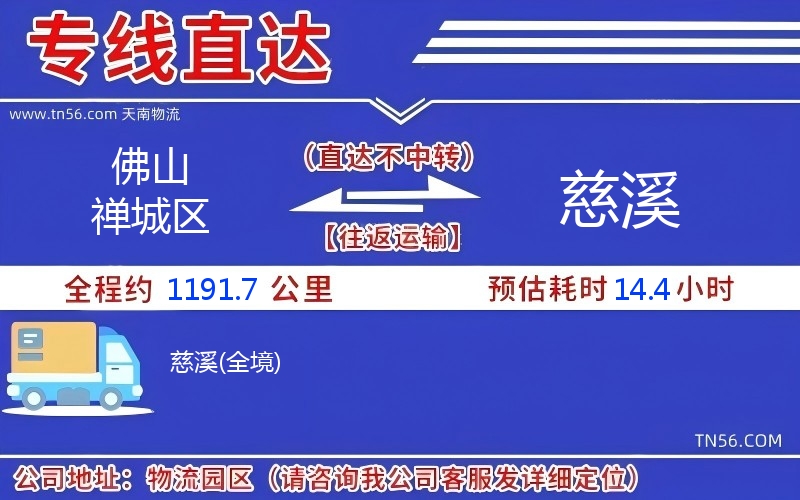 佛山禅城区到慈溪物流公司
