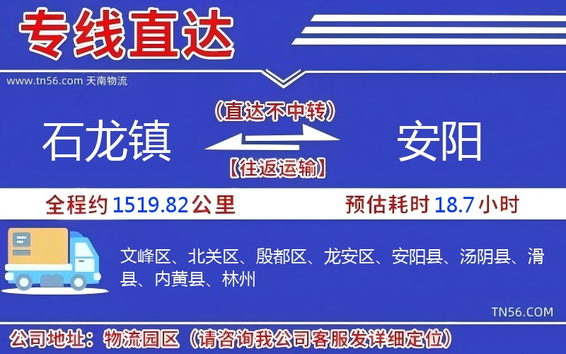 石龙镇到安阳物流公司