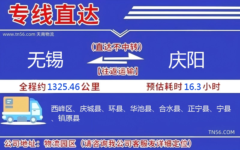 无锡到庆阳物流公司