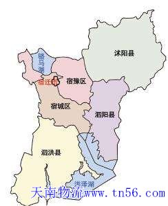 东莞到宿迁市物流舆图