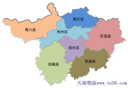 东莞到广元物流舆图